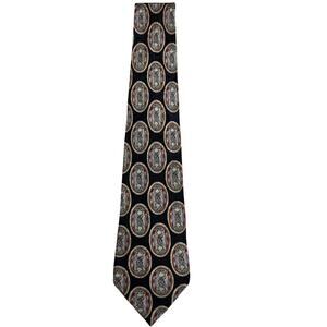 Christopher Hayes Silk Tie Vintage 90s Italian Made Medallion 4” Wide Classic
